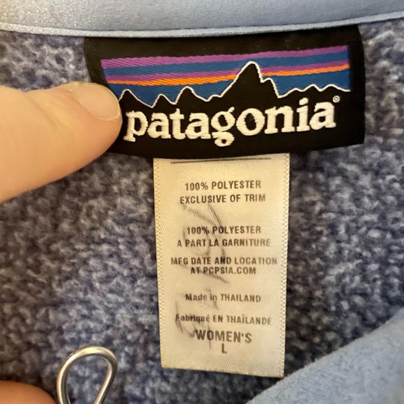 Patagonia Size L Periwinkle Blue Heathered 1/4 Zip Fleece Pullover Sweater - Picture 4 of 4